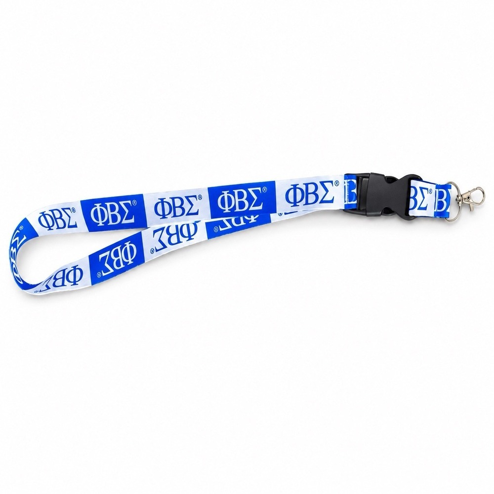Phi Beta Sigma Fraternity Lanyard Blue White Greek Letter ID Badge Holder